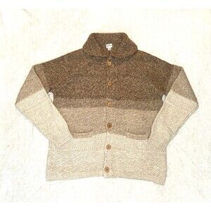 J. CREW Men Size XL Cotton Cable-knit Ombré Shawl-collar Cardigan Sweater